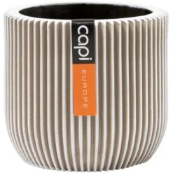 Capi Pflanztopf Groove Kugel Oval Elfenbein 17 Cm X 15 Cm