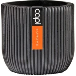 Capi Pflanztopf Groove Kugel Oval Schwarz 24 Cm X 21 Cm