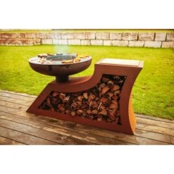 Ferrum Art Design Feuerstelle L-Form Rost -Online Gartenmöbel 1310713 13