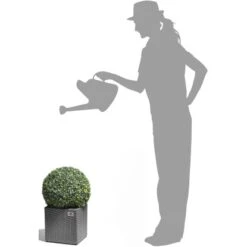 Gartenfreude Pflanzkübel Polyrattan 28 Cm X 28 Cm Grau -Online Gartenmöbel 159876 4655 4