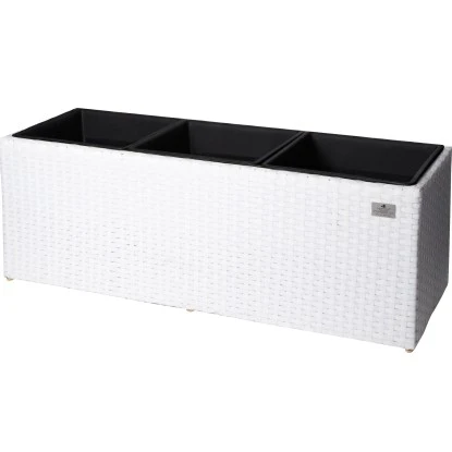 Gartenfreude Pflanzkübel Polyrattan 76 Cm X 26 Cm Weiß 3 Gartenfreude Pflanzkübel Polyrattan 76 Cm X 26 Cm Weiß