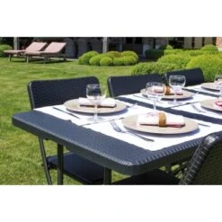 Perel Klapptisch Polyrattan-Optik 180 Cm X 75 Cm Schwarz 12 Perel Klapptisch Polyrattan-Optik 180 Cm X 75 Cm Schwarz -Online Gartenmöbel 288301 1717 3