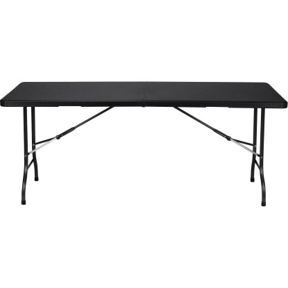 Perel Klapptisch Polyrattan-Optik 180 Cm X 75 Cm Schwarz 9 Perel Klapptisch Polyrattan-Optik 180 Cm X 75 Cm Schwarz – Bild 7
