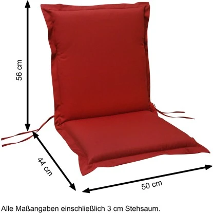 Indoba® 2 X Sitzauflage Niederlehner Premium95°C Vollwaschbar Rot 100x50 Cm 6 Indoba® 2 X Sitzauflage Niederlehner Premium95°C Vollwaschbar Rot 100x50 Cm – Bild 5