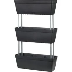 Deroma Trio Pflanzkasten Enjoy 49 Cm X 16 Cm X80 Cm Anthrazit