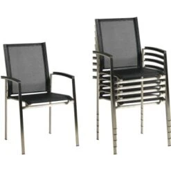 Acamp Set 2x Stapelsessel Auris Edelstahl-Nero -Online Gartenmöbel 4013556406604 3355 08