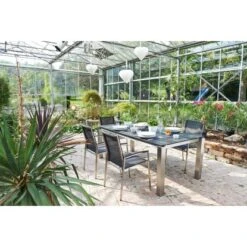 Acamp Set 2x Stapelsessel Auris Edelstahl-Nero -Online Gartenmöbel 4013556406604 3356 06