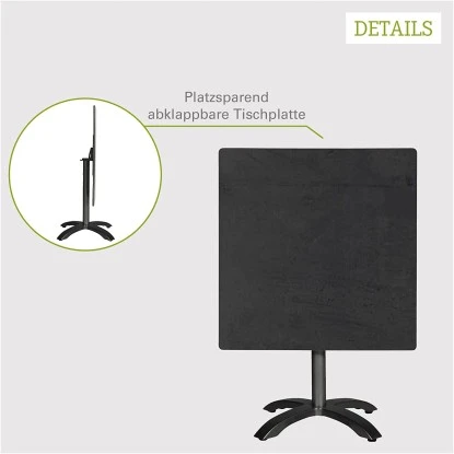 Acamp HPL Tisch Acaplan 80 Cm X 80 Cm Anthrazit-Cemento 6 Acamp HPL Tisch Acaplan 80 Cm X 80 Cm Anthrazit-Cemento – Bild 4