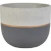 Pflanzgefäß Aus Zement Ø 20 Cm X 17 Cm Anthrazit-Gold -Online Gartenmöbel 4048126053940 S01 020221 L