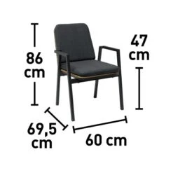 Dining-Sessel Olary 69,5 Cm X 60 Cm X 86 Cm Akazienholz Dunkelgrau -Online Gartenmöbel 4048126617579 90