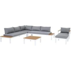 Gartenfreude Aluminium-Lounge Ambience Zwei- U. Dreisitzer Tisch Uvm. Weiß-Gr.