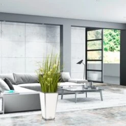 Amare Blumentopf Pur Fiberglas Design 28 Cm X 28 Cm X 51 Cm Weiß -Online Gartenmöbel 4251083908172 4655 7