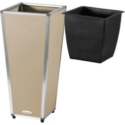 Amare Blumentopf Pur Fiberglas Design 28 Cm X 28 Cm X 61 Cm Beige -Online Gartenmöbel 4251083908233 4655 3