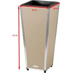 Amare Blumentopf Pur Fiberglas Design 28 Cm X 28 Cm X 61 Cm Beige -Online Gartenmöbel 4251083908233 4655 6