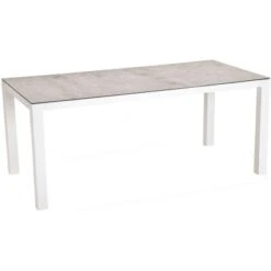 Gartentisch Houston 210 X 90 Cm Weiß/Silber