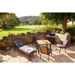 Dining-Sessel Olary 69,5 Cm X 60 Cm X 86 Cm Akazienholz Dunkelgrau -Online Gartenmöbel 5256110 2