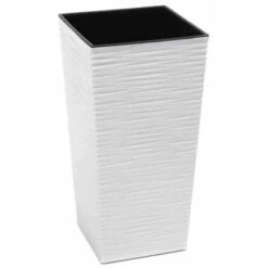 Siena Garden Pflanzgefäß Modern Nizza Weiß 35x35x68,0 Cm