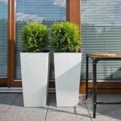 Siena Garden Pflanzgefäß Modern Nizza Weiß 35x35x68,0 Cm 11 Siena Garden Pflanzgefäß Modern Nizza Weiß 35x35x68,0 Cm -Online Gartenmöbel 8630709 1346 4
