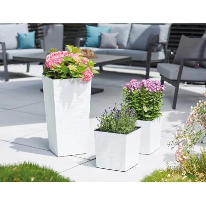 Siena Garden Pflanzgefäß Modern Nizza Weiß 35x35x68,0 Cm 8 Siena Garden Pflanzgefäß Modern Nizza Weiß 35x35x68,0 Cm – Bild 6