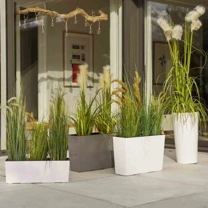 Siena Garden Pflanzgefäß Modern Lille Weiß Ø 30x57,0 Cm 7 Siena Garden Pflanzgefäß Modern Lille Weiß Ø 30x57,0 Cm – Bild 5