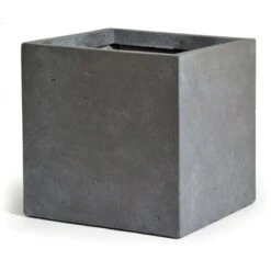 M Collections Pflanztopf Clayfibre Cubi 65 Cm X 65 Cm Grau