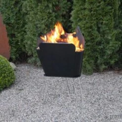 VASNER Merive M2 Feuerkorb Mittelhoch Abgerundet Schwarz -Online Gartenmöbel sign garten terrasse mood6