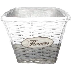 Franz Müller Übertopf 27 Cm X 27 Cm Grau-Weiß